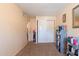 This bedroom features neutral paint, carpeted floors, and an enclosed closet at 6244 W Clouse Dr, Phoenix, AZ 85033