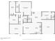 Detailed floor plan showcasing layout of the home, including bedrooms, bathrooms, living spaces, and garage at 6244 W Clouse Dr, Phoenix, AZ 85033