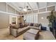 Comfortable living room with vaulted ceilings, plush seating, and abundant natural light from large windows at 6611 E Voltaire Ave, Scottsdale, AZ 85254