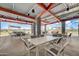 Covered outdoor dining area with ample seating, ideal for enjoying meals and social gatherings at 13212 E Verbina Ln, Florence, AZ 85132