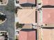 Overhead aerial view of a home showing the roof, yard, and surrounding neighborhood at 2109 S Luther --, Mesa, AZ 85209