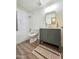 Stylish bathroom with a vanity and modern gold hardware at 2821 S Skyline Dr # 156, Mesa, AZ 85212