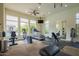 Well-equipped gym with various cardio and weight machines, mirrors, and natural light at 7343 E Casitas Del Rio Dr, Scottsdale, AZ 85255