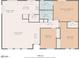Detailed floor plan showcasing layout of living room, kitchen, bedrooms, bathrooms, and dining area at 845 E Village Circle S Dr, Phoenix, AZ 85022
