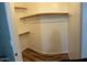 Spacious walk-in closet with wood-look flooring and multiple shelves, perfect for organization at 921 S Val Vista Dr # 28, Mesa, AZ 85204