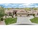 Gorgeous aerial view of this landscaped home with a 3-car garage, pool, sport court and putting green at 11511 E Chestnut Ct, Chandler, AZ 85249