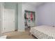 Bedroom showcasing an organized closet space, neutral paint, and comfortable flooring at 17219 W Gibson Ln, Goodyear, AZ 85338