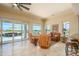 Open living area with sliding glass doors to the patio and a view of the community golf course at 19541 N Rim Dr, Surprise, AZ 85374
