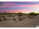 Scenic golf course view at sunset with desert landscaping and pink clouds at 26725 W Marco Polo Rd, Buckeye, AZ 85396