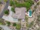 Aerial view showing layout of property with pool and adjacent buildings at 4684 E Coachwhip Rd, Cave Creek, AZ 85331