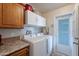 Bright laundry room featuring a side-by-side washer and dryer set and lots of storage space at 650 N Hawes Rd # 4128, Mesa, AZ 85207