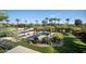 Aerial view of the property showcasing the pool, tennis court, gardens, and outdoor living spaces at 6997 E Paradise Ranch Rd, Paradise Valley, AZ 85253