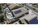Aerial view of home with private pool and solar panels at 7832 E Osage Ave, Mesa, AZ 85212