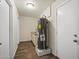 This utility room has an updated water heater and extra counter space at 8725 E Coronado Rd, Scottsdale, AZ 85257