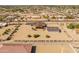 Expansive aerial view of a desert home featuring a large lot, mature landscaping, and detached garage at 11119 W Mountain View Rd, Sun City, AZ 85351