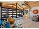 Stylish living room showcasing vaulted wood ceilings, contemporary decor, and an abundance of natural light at 11119 W Mountain View Rd, Sun City, AZ 85351