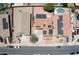Overhead neighborhood view showcasing homes with solar panels, pools, and well-maintained landscaping at 16215 W Durango St, Goodyear, AZ 85338