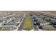 An aerial shot illustrating a residential area with central community greenway, demonstrating the suburban planning and design at 11423 E Utah Ave, Mesa, AZ 85212