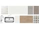 Various design selections featuring tile backsplash, quartz counters, shaker cabinets, and stainless steel sink at 11423 E Utah Ave, Mesa, AZ 85212