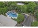 Aerial view of a backyard featuring a pool, sport court and luxurious amenities at 3011 E Morrison Ranch Pkwy, Gilbert, AZ 85296