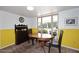Sunny breakfast nook with views of the backyard, featuring classic furnishings and bright yellow paneling at 7537 W Bluefield Ave, Glendale, AZ 85308
