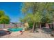 Backyard pool with landscaping and mature trees, offering a private outdoor retreat at 2534 N Mitchell St. St, Phoenix, AZ 85006
