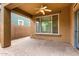 Outdoor patio offers a great space for relaxation and leisure, with ceiling fan at 4368 E Cullumber St, Gilbert, AZ 85234