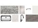 Sample of kitchen material selections; white/gray granite countertops, white shaker cabinets, wood-look tile at 47748 W Moeller Rd, Maricopa, AZ 85139