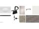 Sample of bathroom hardware selections; dark faucet, cabinet hardware, gray wood-look tile, plush gray carpet at 47748 W Moeller Rd, Maricopa, AZ 85139