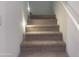 The staircase with carpet leads to the upper level of the home at 47748 W Moeller Rd, Maricopa, AZ 85139
