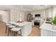 Spacious kitchen featuring white cabinets, stainless appliances, a center island and bar stool seating at 5011 E Nisbet Rd, Scottsdale, AZ 85254