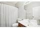 Bathroom with shower curtain and single sink at 6836 W Bronco Trl, Peoria, AZ 85383