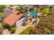 Aerial view of community pool area with ample seating and a covered patio at 7315 E Arlington Rd, Scottsdale, AZ 85250