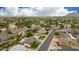 This aerial shot features lush landscaping and a private pool, nestled in a charming neighborhood at 8419 E Rancho Vista Dr, Scottsdale, AZ 85251