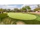 Community putting green with flags, mature trees, and parking area at 8804 E Ivy St, Mesa, AZ 85207