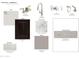 A display showcases paint color, cabinet, countertops, carpet, backsplash, and wood-look tile samples at 17747 W Fulton St, Goodyear, AZ 85338