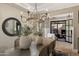 The dining room is nicely appointed and includes views of the backyard at 22406 N 36Th Way, Phoenix, AZ 85050