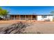 Ranch home with charming porch and landscaped front entrance at 3747 S Mammoth Dr, Casa Grande, AZ 85193