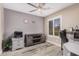 Cozy bedroom with built-in storage, a ceiling fan, and lots of natural light at 4262 E Sundance Ave, Gilbert, AZ 85297