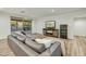 Bright living room with light wood floors and large windows, with slider to the outdoor patio at 6002 E Cholla Rd, Cave Creek, AZ 85331