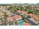 Great aerial view of a well-maintained neighborhood, homes, yards, swimming pools and landscaping at 6901 W Tonto Dr, Glendale, AZ 85308