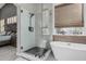 Stunning main bath with soaking tub, tiled shower, and modern vanity at 1508 S Danyell Pl, Chandler, AZ 85286