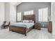 Large main bedroom features vaulted ceiling, white shutters, and wood-look tile floors at 1508 S Danyell Pl, Chandler, AZ 85286
