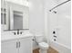 A new bathroom featuring a vanity, toilet, shower, and dark hardware at 22825 E Alyssa Rd, Queen Creek, AZ 85142