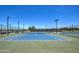 View of fenced pickleball courts offers the recreational amenity in community with well-maintained surfaces at 3072 E Appaloosa Rd, Gilbert, AZ 85296