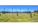 Pickleball court with lighting on manicured lawn offers recreational amenity in community at 3072 E Appaloosa Rd, Gilbert, AZ 85296