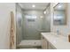 Contemporary bathroom with a glass-enclosed shower, modern fixtures, and a sleek vanity at 6111 N 8Th St, Phoenix, AZ 85014