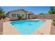 Sparkling pool with a decorative border, perfect for relaxation and recreation at 8010 W Adam Ave, Peoria, AZ 85382