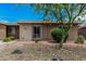 Cozy single-story home featuring desert landscaping, rock ground cover, and a healthy green tree at 13821 N Thunderbird Blvd, Sun City, AZ 85351