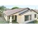 A raised angle view shows the home's exterior and neutral toned trim and a covered patio at 1516 E Azalea Dr, Gilbert, AZ 85298